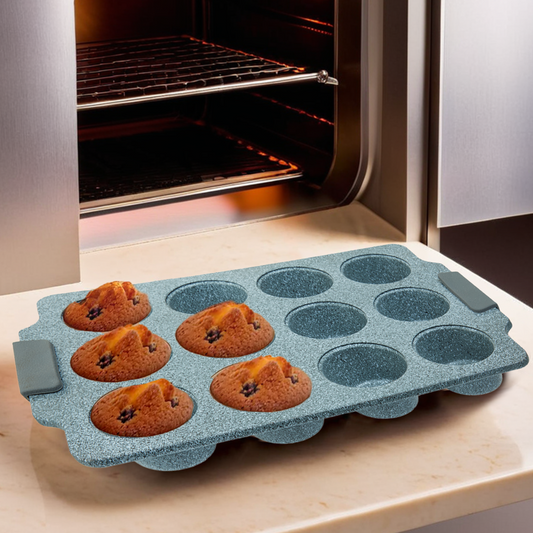 Twelve Cup Marble Effect Muffin Tray