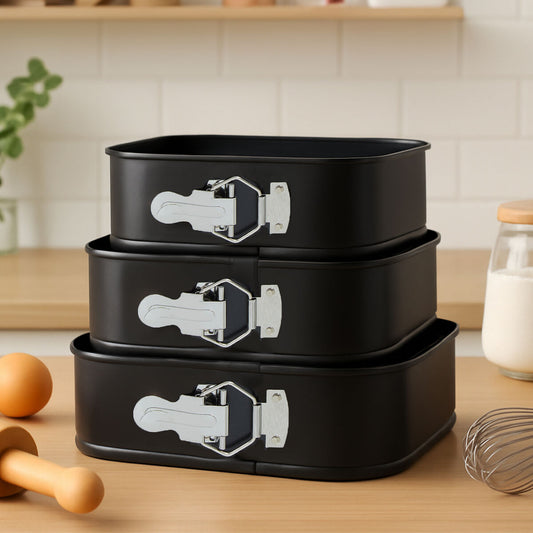 Set of Three Non Stick Square Cake Tins
