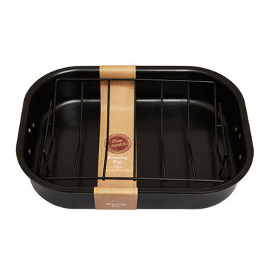 Large Black Roasting Tin with Rack