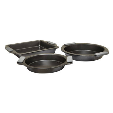 Set of Three Grey Non Stick Baking Dishes