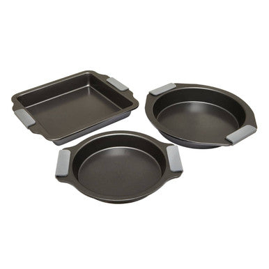 Set of Three Grey Non Stick Baking Dishes