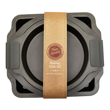 Set of Three Grey Non Stick Baking Dishes