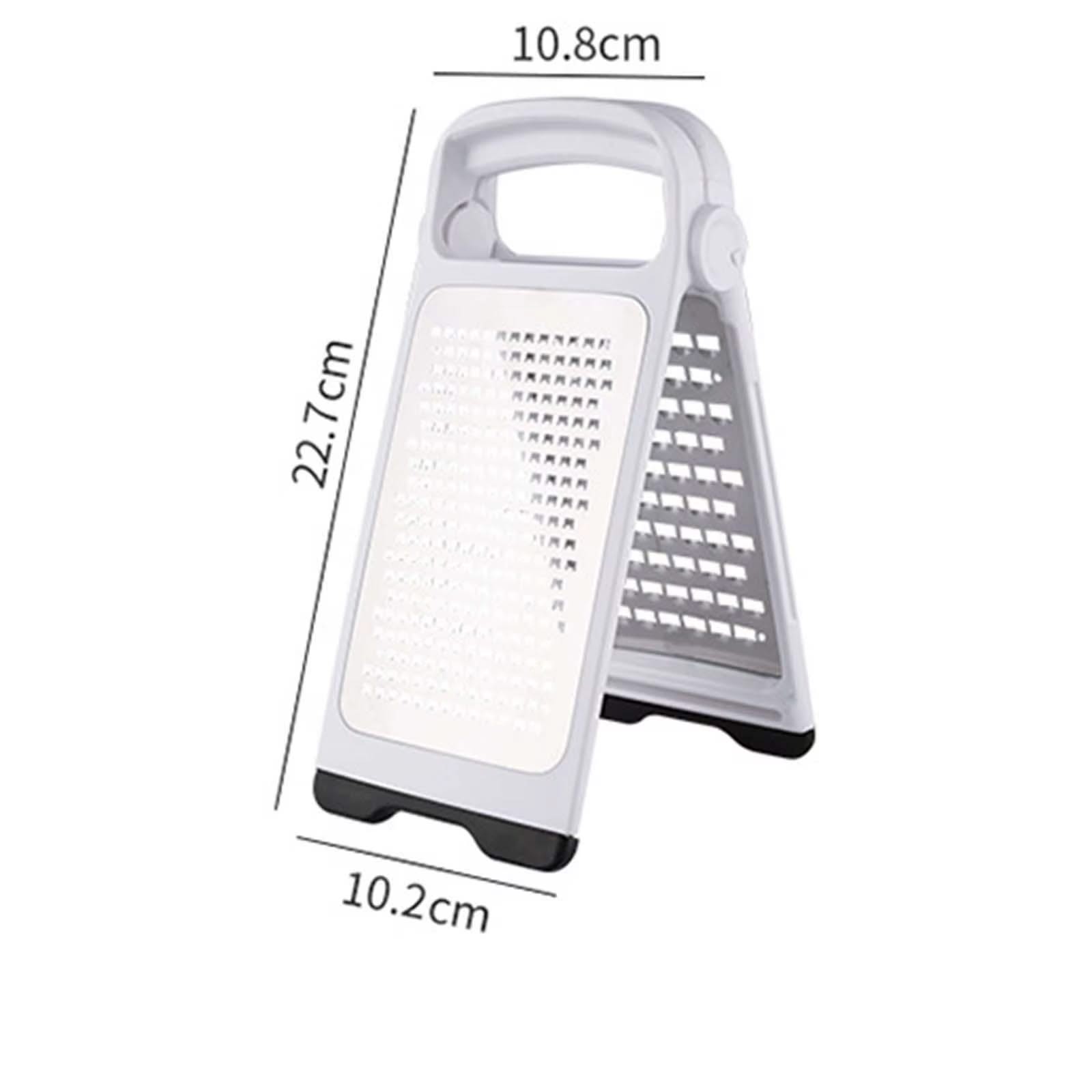 Modern Multifunctional Space-Saving Vertical Foldable Stainless Steel Grater—Double-Sided Design for Fine Grating of Cheese, Vegetables, and Fruit