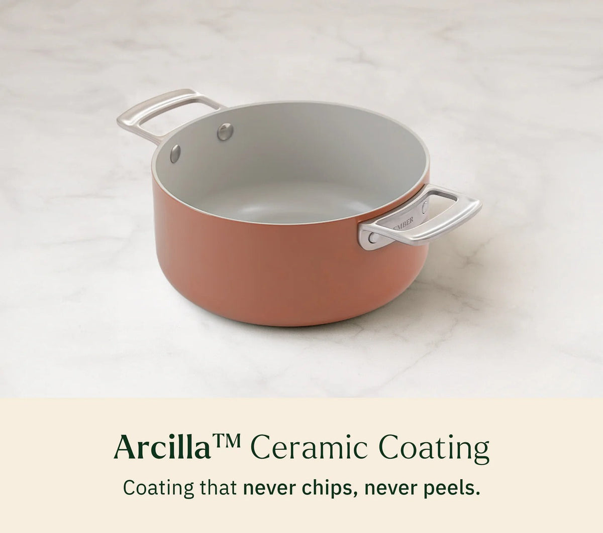 Mini Dutch Oven 20 cm Stainless Steel Handle Ceramic Non-Stick
