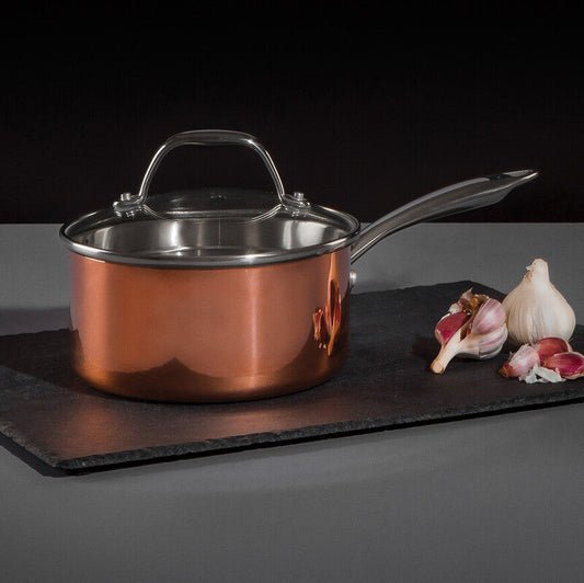 Copper Finish 16cm Saucepan with Lid