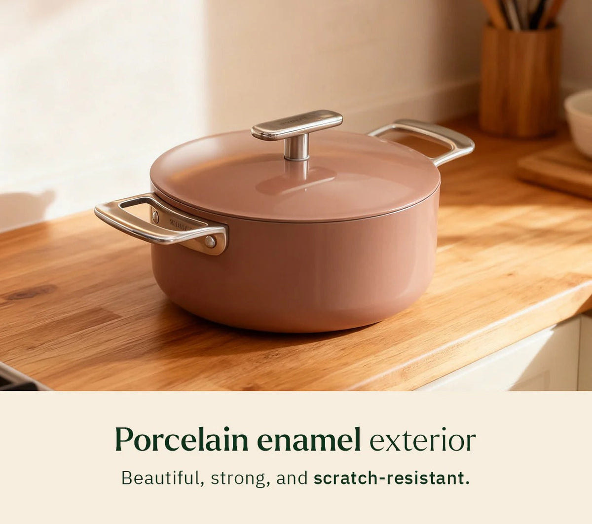 Mini Dutch Oven 20 cm Stainless Steel Handle Ceramic Non-Stick
