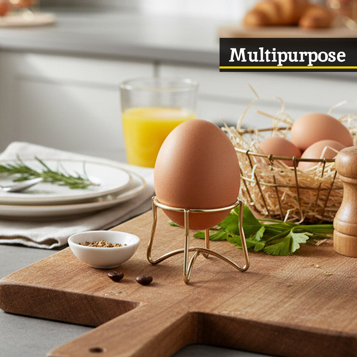 Single Gold Finish Egg Holder