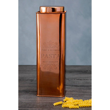 Square Copper Finish Pasta Canister