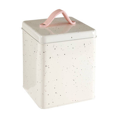 Creamy White Speckled Large Storage Canister with Top Handle