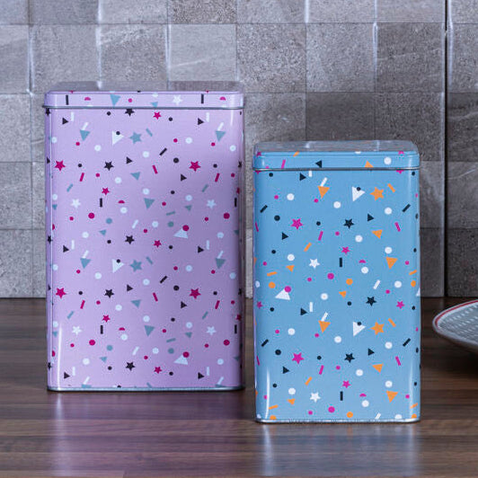 Set of 2 Star Print Storage Canisters