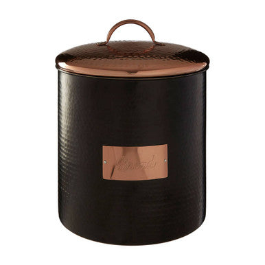 Black Bread Bin with Metallic Embossed Plate