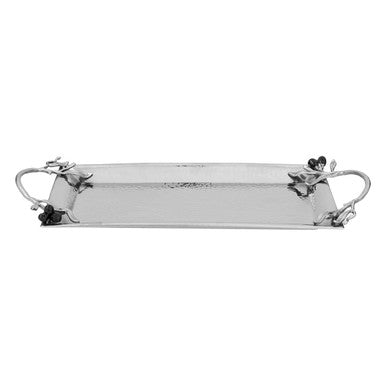 Small Grapes Hammered Steel Tray with Handles