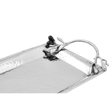 Small Grapes Hammered Steel Tray with Handles
