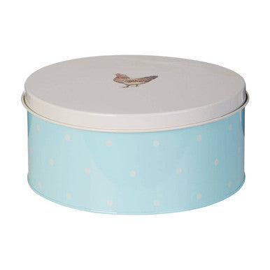 Set of 2 Round Blue and White Cake Tins
