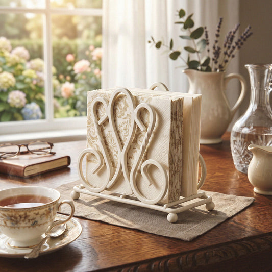 Cream Metal Napkin Holder