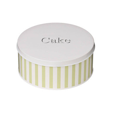 Green Striped Galvanised Steel Cake Tin