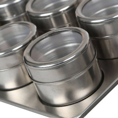 Magnetic Spice Jars with Oblong Tray