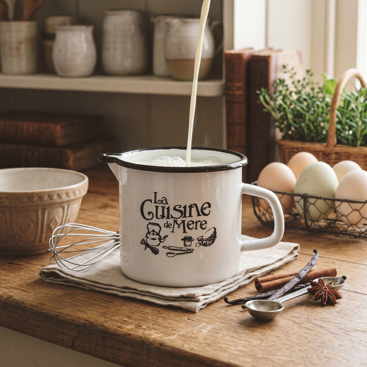 White Enamel Jug