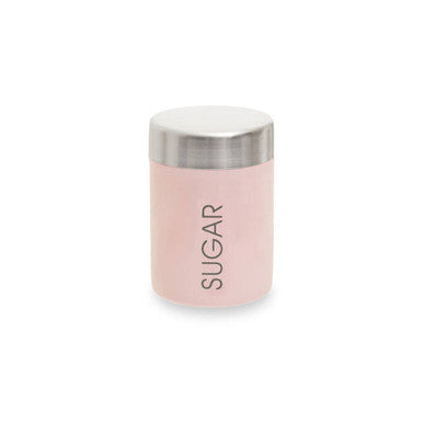 Pink Enamel Stainless Steel Sugar Canister