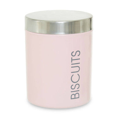 Light Pink Enamel Biscuit Canister