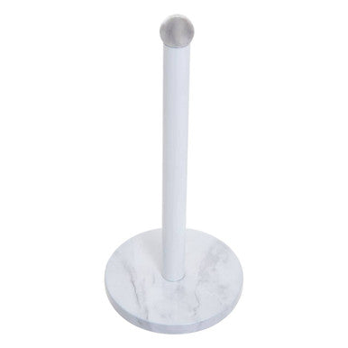 White Marble Effect Stainless Steel Kitchen Roll Holder