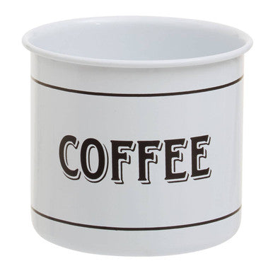 White Metal Mug with Black Lettering