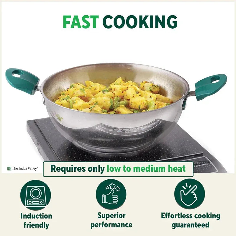 Stainless Steel Capsule Bottom Kadai