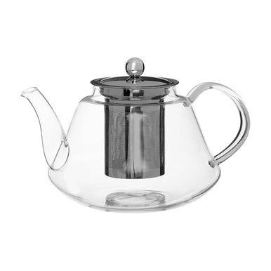 1200ml Curved Borosilicate Glass Teapot with Cylindrical Infuser
