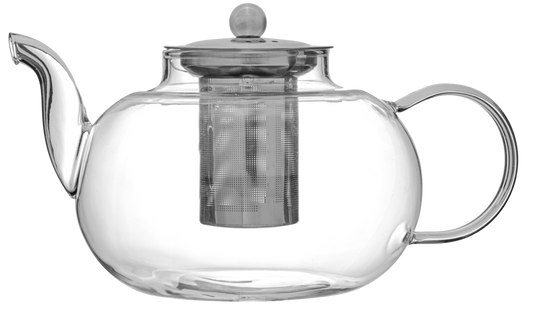 1200ml Borosilicate Glass Teapot with Metallic Lid and Tea Holder