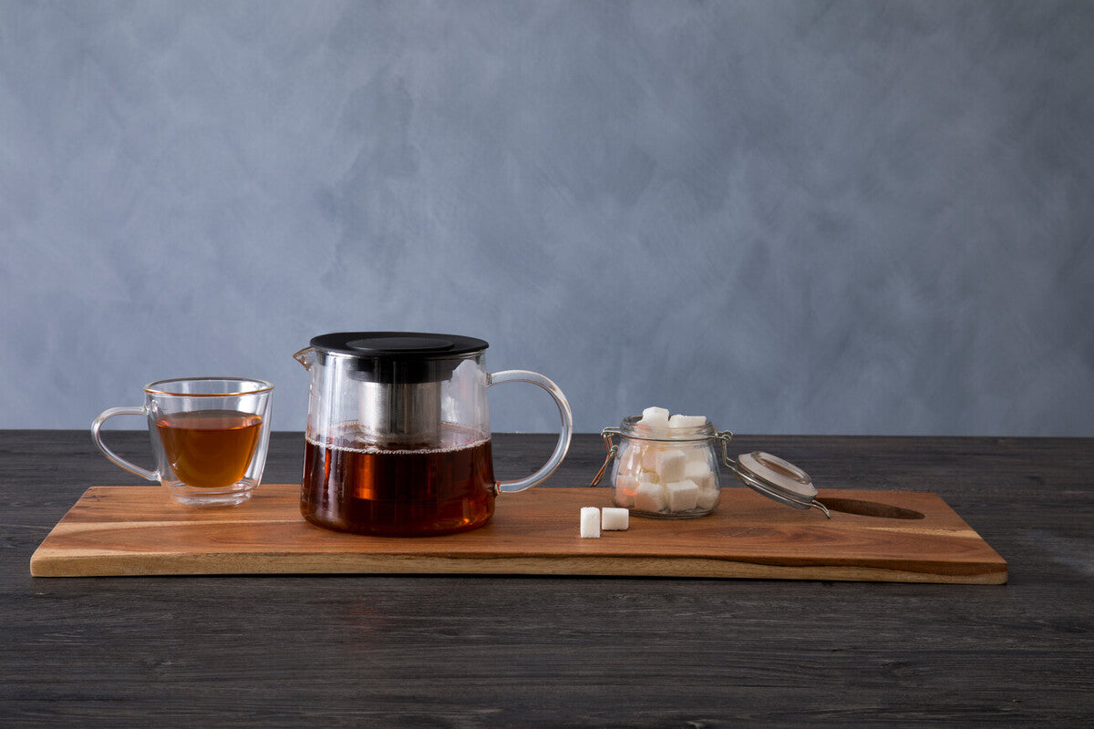 1200ml Heat Resistant Glass Teapot with Deep Stainless Strainer
