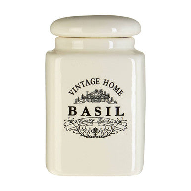 Set of Six Cream Ceramic Spice Jars