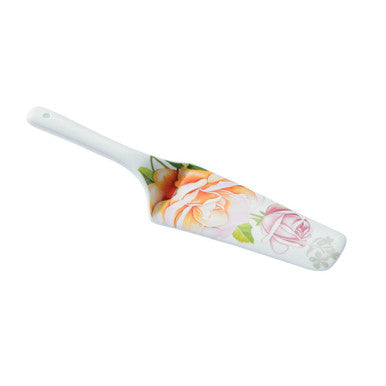 Peach Rose Porcelain Handle Cake Slice