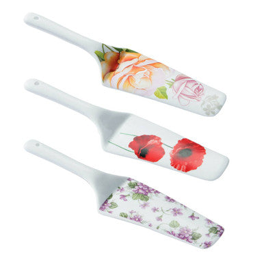 Peach Rose Porcelain Handle Cake Slice