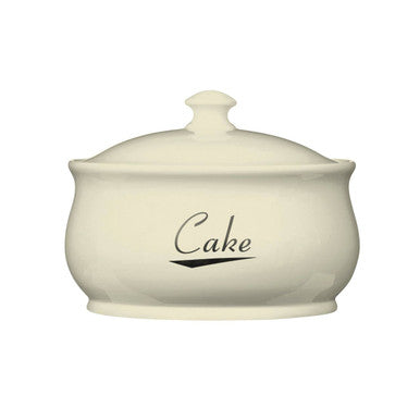 Cream Ceramic Cake Crock with Lid