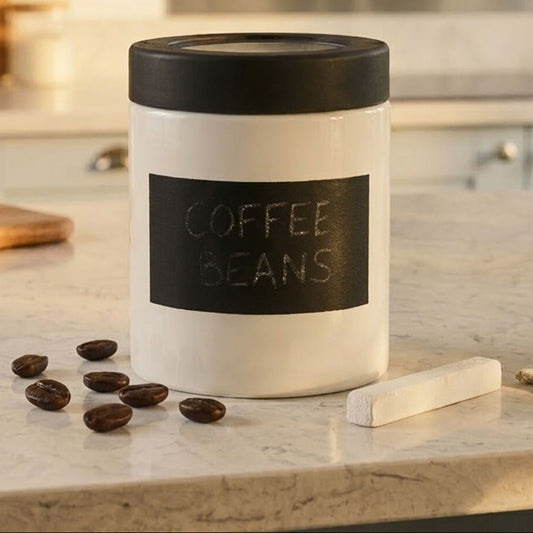 Black and White Chalkboard Small Canister with Chalk