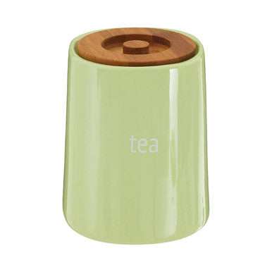 Green Ceramic Tea Canister with Deep Green Finish