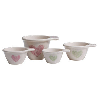 Set of 4 Pastel Heart Measuring Cups
