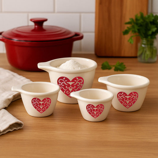 Set of 4 Heart Measuring Cups