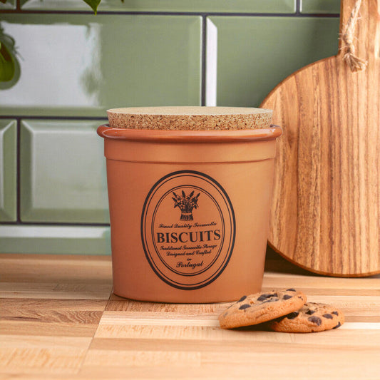 Natural Biscuit Canister with Fitted Lid