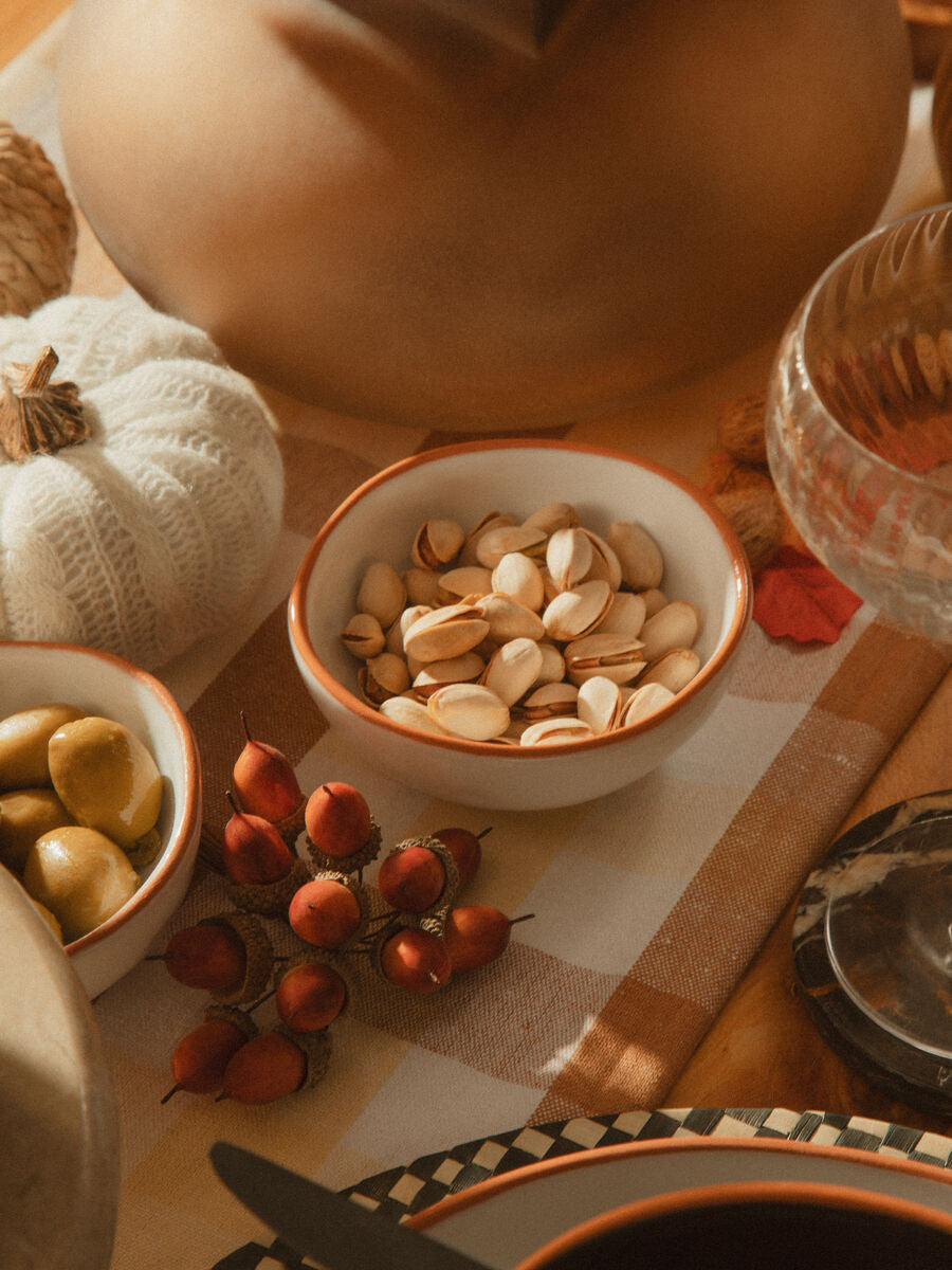 Terracotta Set of 2 White Glazed Mini Bowls