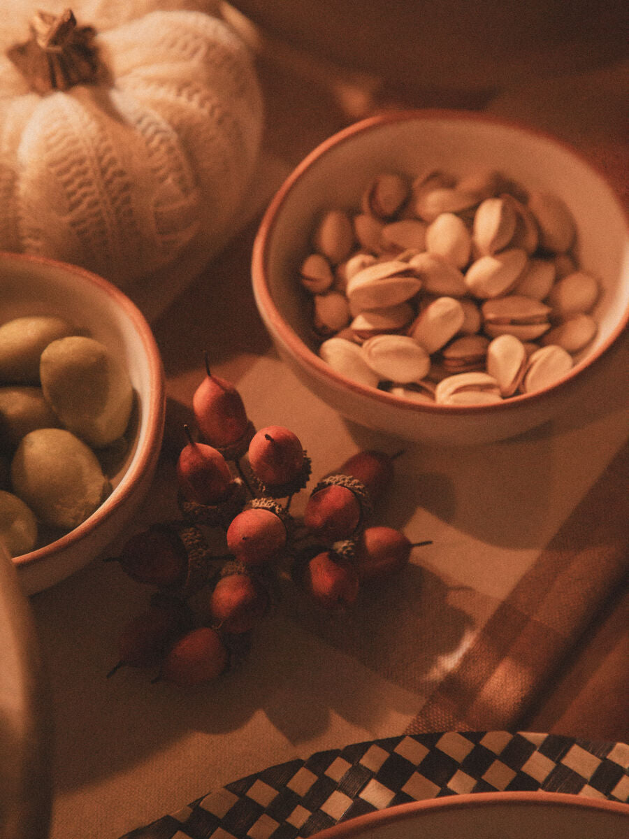 Terracotta Set of 2 White Glazed Mini Bowls
