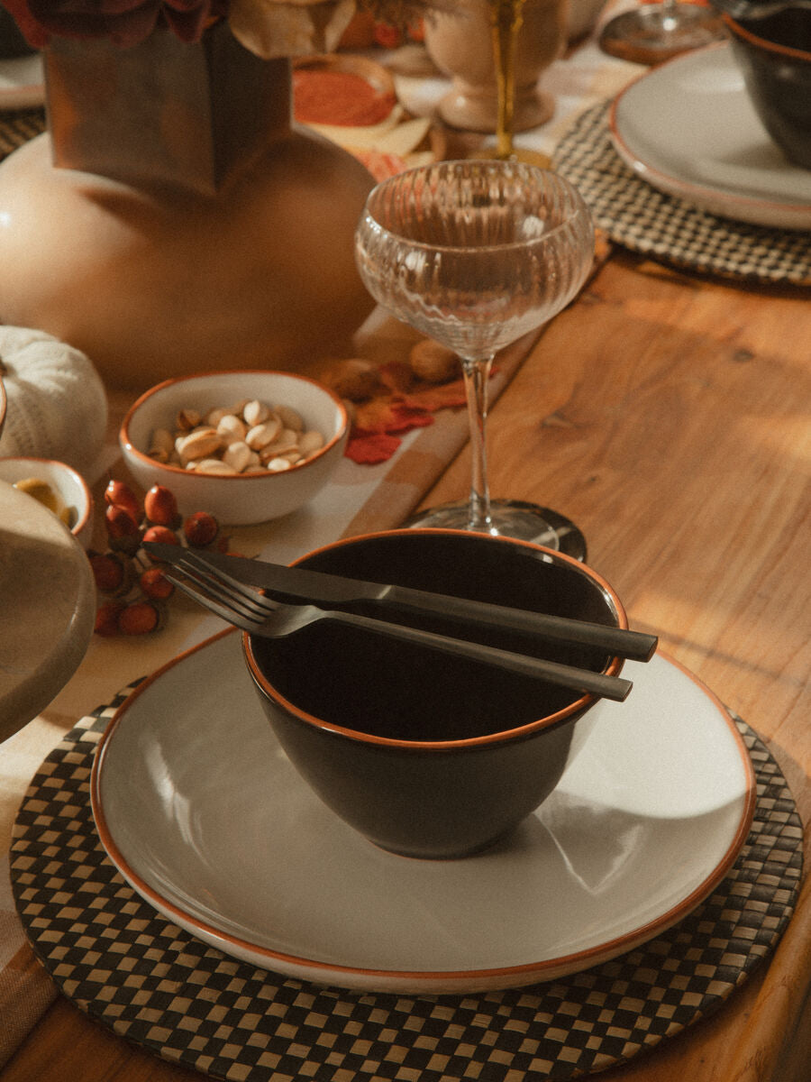 Black Glazed Terracotta Cereal Bowl