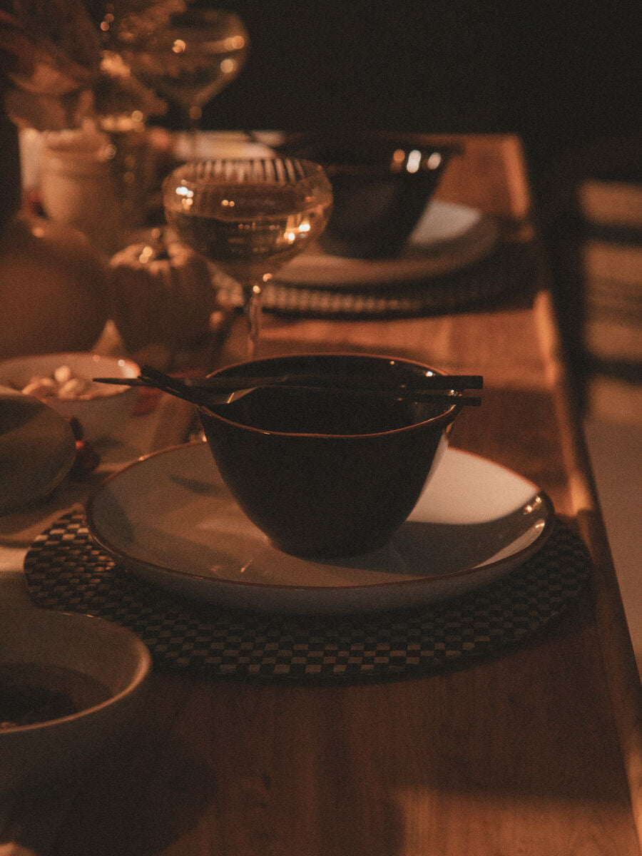 Black Glazed Terracotta Cereal Bowl
