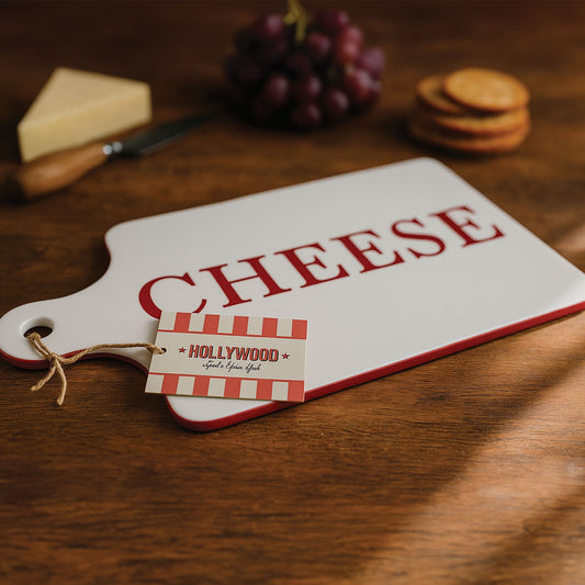 Paddle Cheese Board with Red Edge Trim