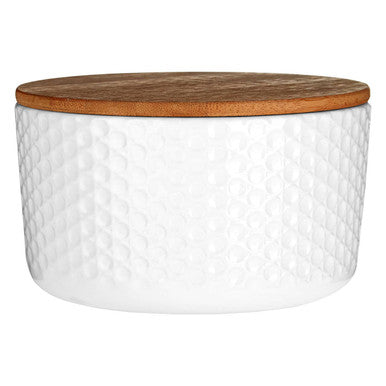 550ml White Dotted Embossed Storage Canister