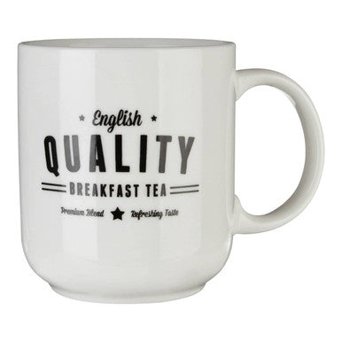 White Breakfast Tea Message Mug