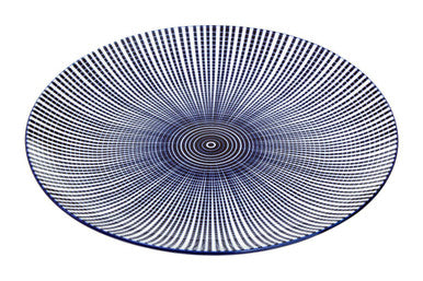 12 Piece Blue and White Square Pattern Dinner Set
