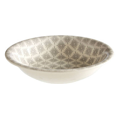 12 Piece Grey and White Floral Geometric Dinner Set