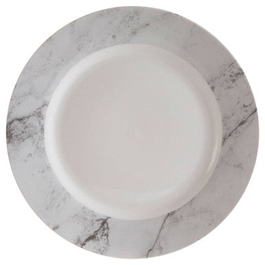 16 Piece White and Grey Marble Swirl Dinner Set