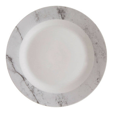 16 Piece White and Grey Marble Swirl Dinner Set
